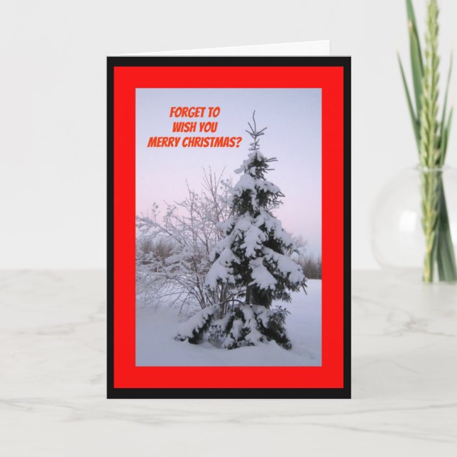 Forget To Wish You Merry Christmas? Snow Way! Card (Front)