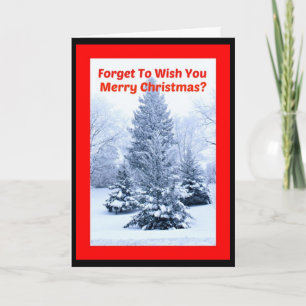 Forget To Wish You Merry Christmas Snow Way! Holiday Card