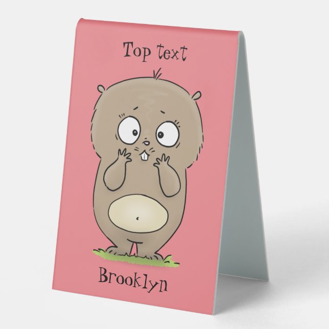 Forgetful adorable chubby hamster cartoon (Front)