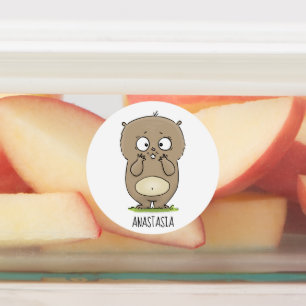 Forgetful adorable chubby hamster cartoon