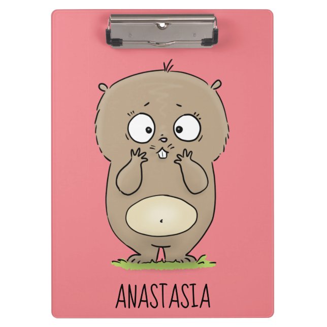 Forgetful adorable chubby hamster cartoon clipboard (Front)