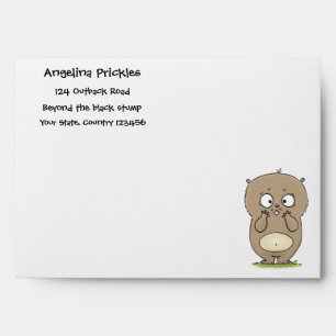 Forgetful adorable chubby hamster cartoon envelope