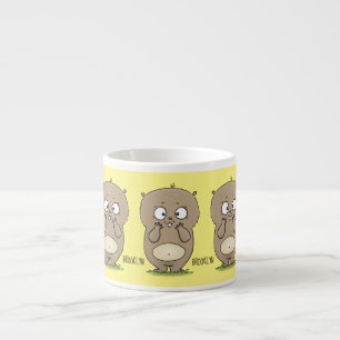 Forgetful adorable chubby hamster cartoon espresso cup