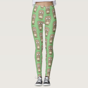 Forgetful adorable chubby hamster cartoon leggings