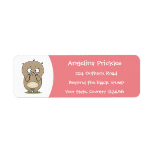 Forgetful adorable chubby hamster cartoon return address label