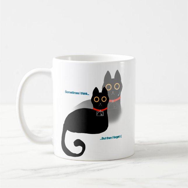 Forgetful Black Cat Coffee Mug 11 oz (Left)