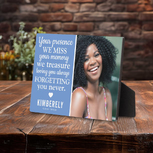 Forgetting You Never Photo Remembrance Keepsake Plaque
