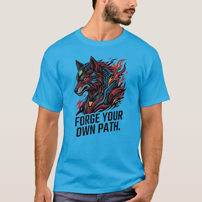 ForgeYour Own Path Cyber Wolf T-Shirt – Pathfinder (Front)