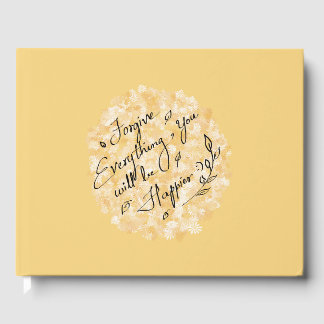 Forgive and be happy floral minimal guest book