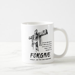 Forgive Cross Christian Faith Tee  Coffee Mug