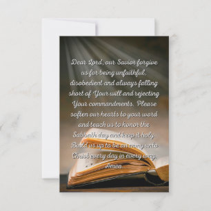 Forgive Me Lord Prayer Flat Greeting Card