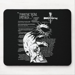 Forgive Them Father Anime Jesus Cross Tee Mouse Pad