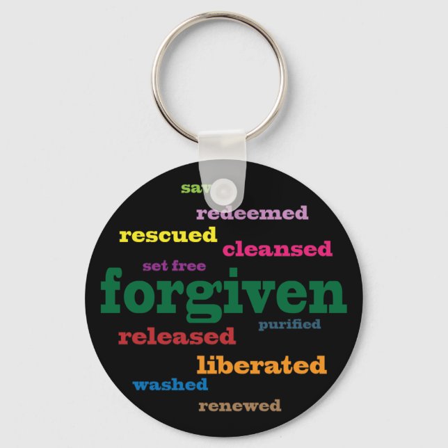 Forgiven Christian keychain (black) (Front)