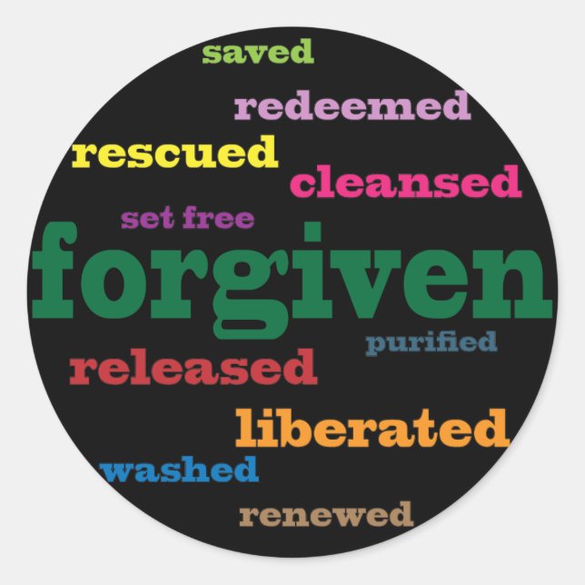 Forgiven Christian stickers (black) (Front)