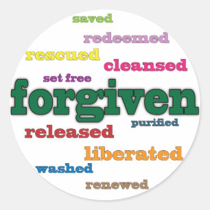 Forgiven Christian stickers (white)