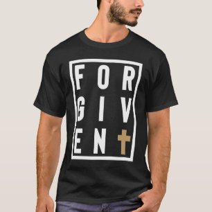 FORGIVEN Cross Jesus God Christian Faith Word Box T-Shirt