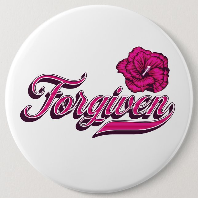 Forgiven Hibiscus  6 Cm Round Badge (Front)