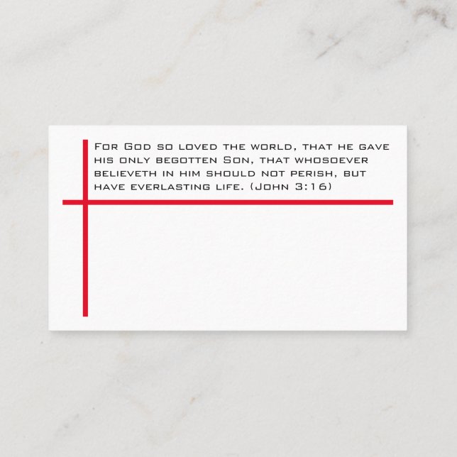 Forgiven sinner's prayer and the gospel of Jesus Business Card (Back)