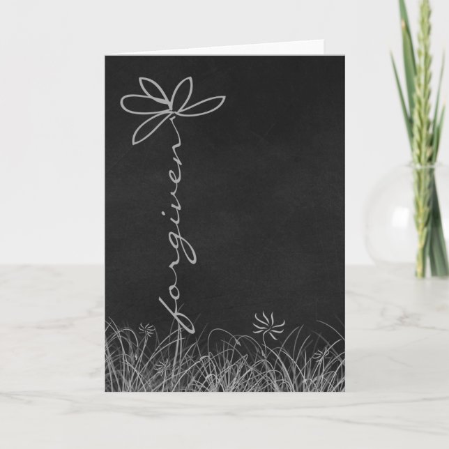 forgiven text daisy on chalkboard card (Front)