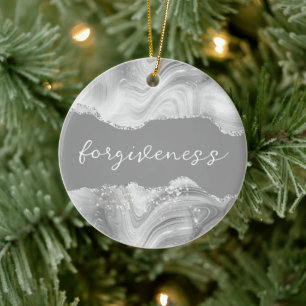 Forgiveness Inspirational Agate Christmas Ornament