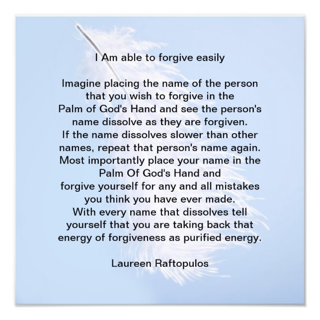 Forgiving others and the self photo print (Front)