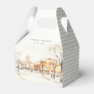 Forgo North Dakota City Scape Watercolor Wedding Favour Box