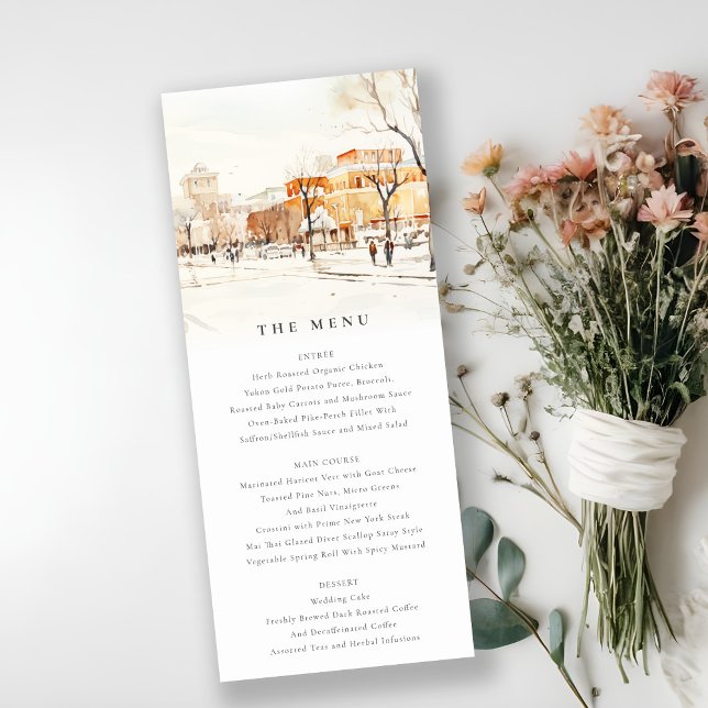Forgo North Dakota City Scape Wedding Menu Card (Creator Uploaded)