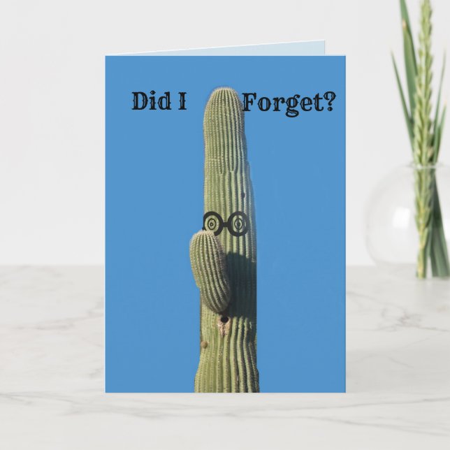 Forgot a Birthday Cactus Humour Card (Front)