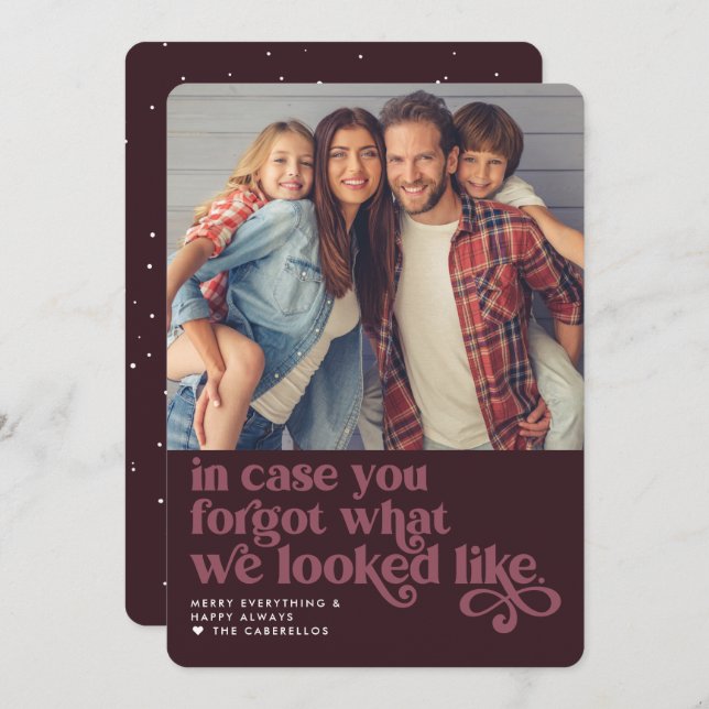 Forgot What We Looked Like | Christmas Photo Holiday Card (Front/Back)