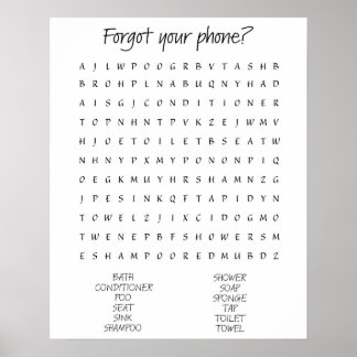 'Forgot your phone?' bathroom print