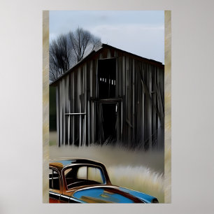Forgotten AI Digital Fantasy Art Print Rustic Shed