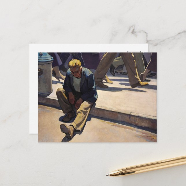 Forgotten Man by Maynard Dixon Holiday Postcard (Front/Back In Situ)