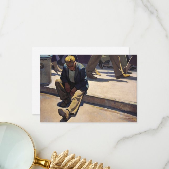 Forgotten Man by Maynard Dixon Thank You Card (Front/Back In Situ)