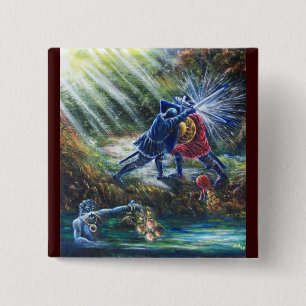FORGOTTEN ROSE Fighting Knights,Money and Devil 15 Cm Square Badge