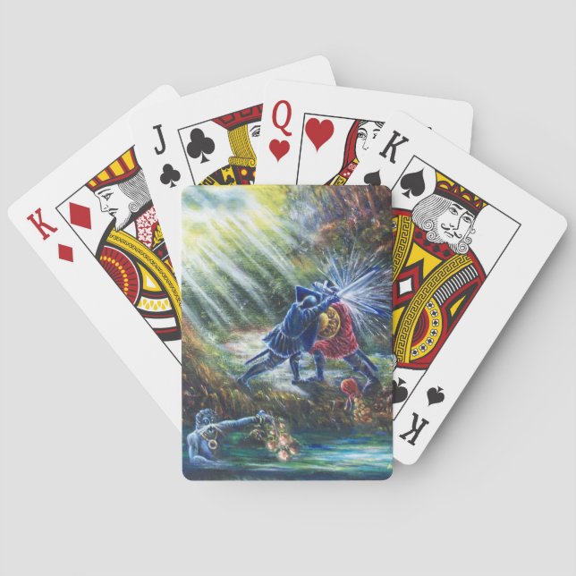 FORGOTTEN ROSE Fighting Knights,Money and Devil Playing Cards (Back)