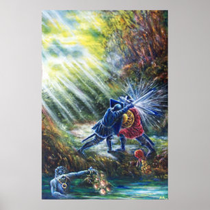 FORGOTTEN ROSE Fighting Knights,Money and Devil Poster
