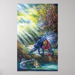 FORGOTTEN ROSE Fighting Knights,Money and Devil Poster