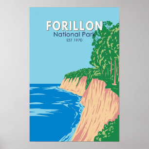 Forillon National Park Canada Vintage Art Poster