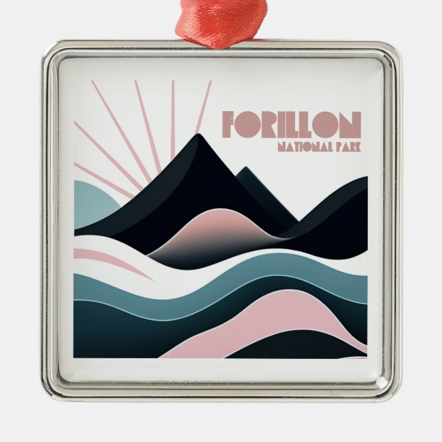 Forillon National Park Coloured Hills Metal Ornament (Front)
