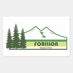 Forillon National Park Green Stripes Rectangular Sticker
