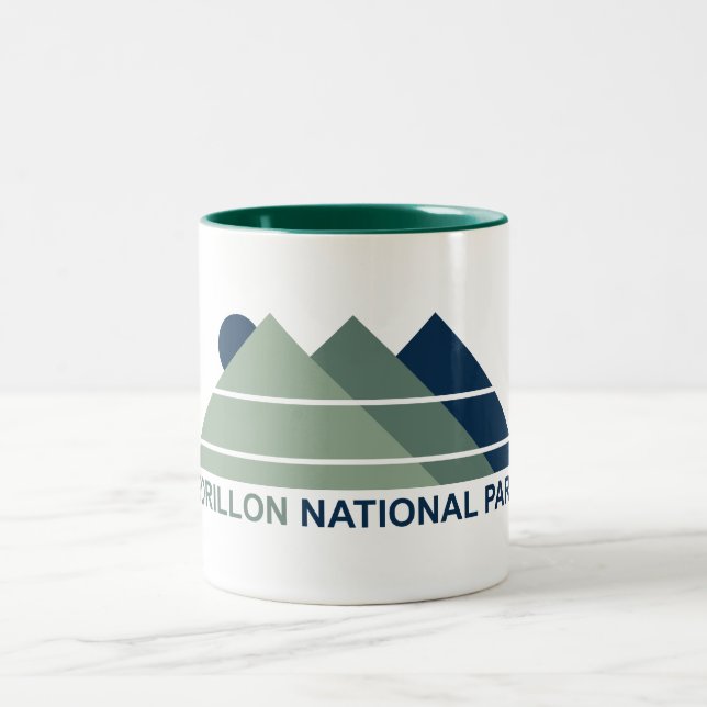 Forillon National Park Mountain Sun Two-Tone Coffee Mug (Center)