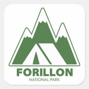 Forillon National Park Mountains Camping Square Sticker