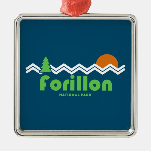 Forillon National Park Retro Metal Ornament (Front)