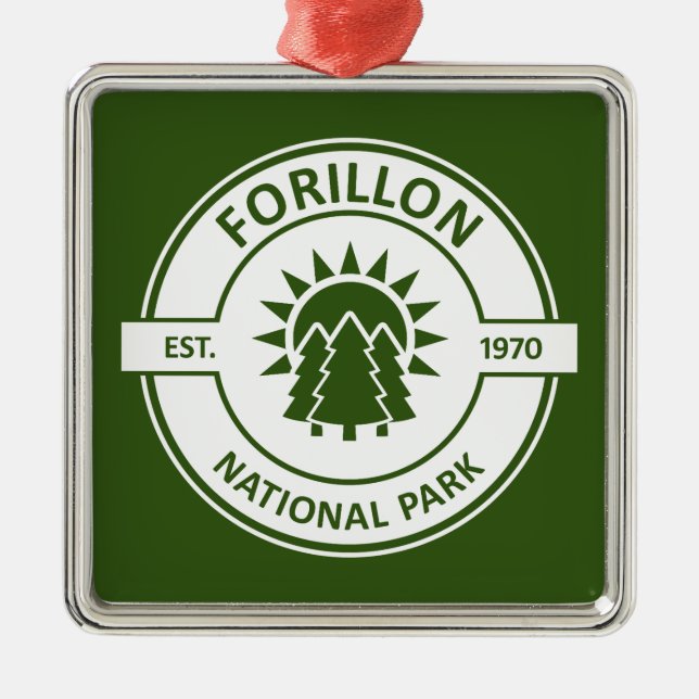 Forillon National Park Sun Trees Metal Ornament (Front)