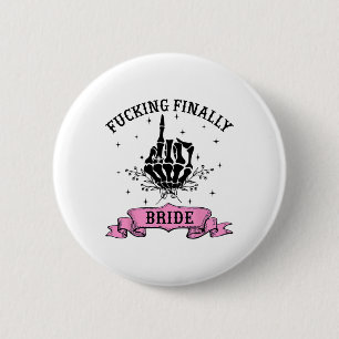 Foring Finally Bride Skeleton Hand Halloween Bache 6 Cm Round Badge