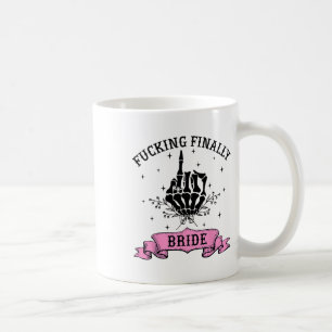 Foring Finally Bride Skeleton Hand Halloween Bache Coffee Mug