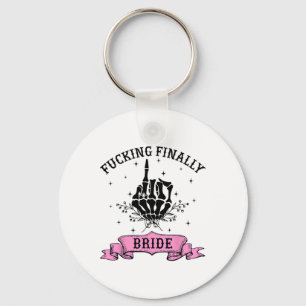 Foring Finally Bride Skeleton Hand Halloween Bache Key Ring