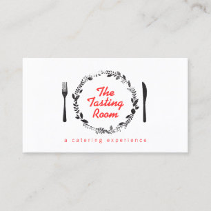 Fork and Knife Wreath Catering, Chef, Restaurant Business Card