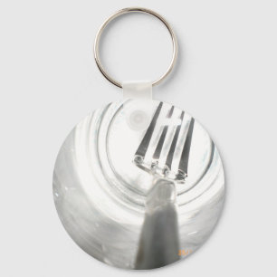 fork in glass key ring