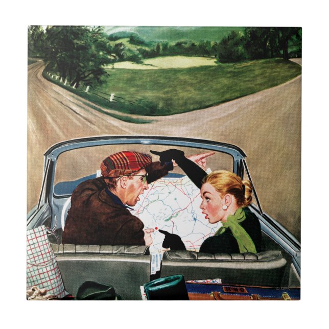 Fork in the Road Ceramic Tile (Front)